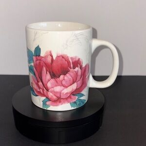 Martha Stewart Peony Floral White Mug 16 ounces